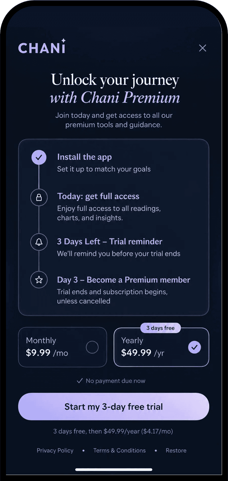 Premium upgrade paywall