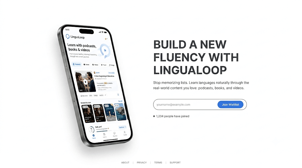 Pre-launch waitlist landing page